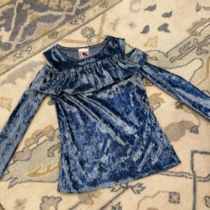 Dream Girl Velvet Cold Shoulder Long Sleeve Shirt